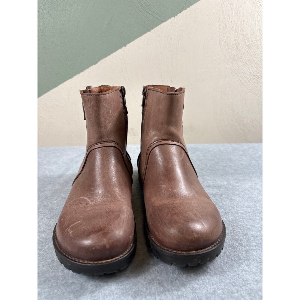 Birkenstock Brown Leather Ankle Boots with Buckle - Picture 3 of 10